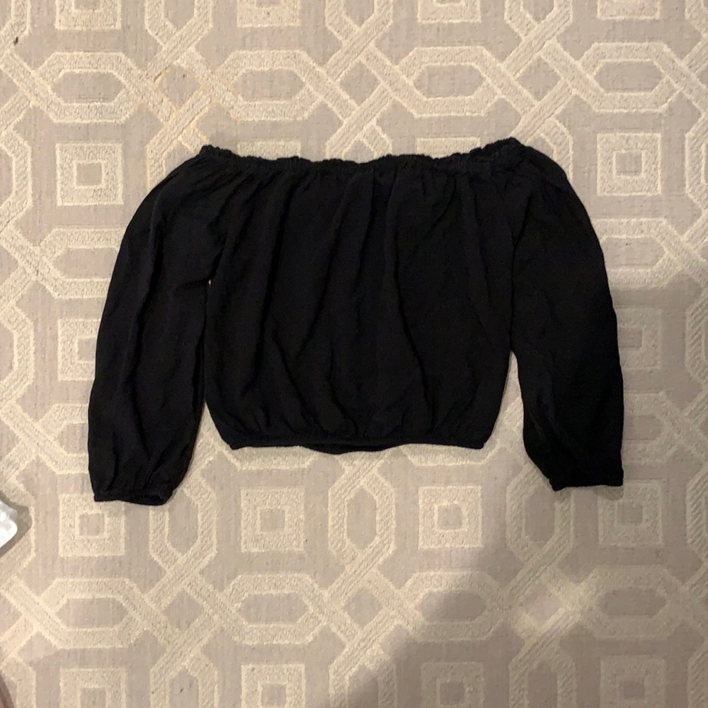 brandy melville black off the shoulder top